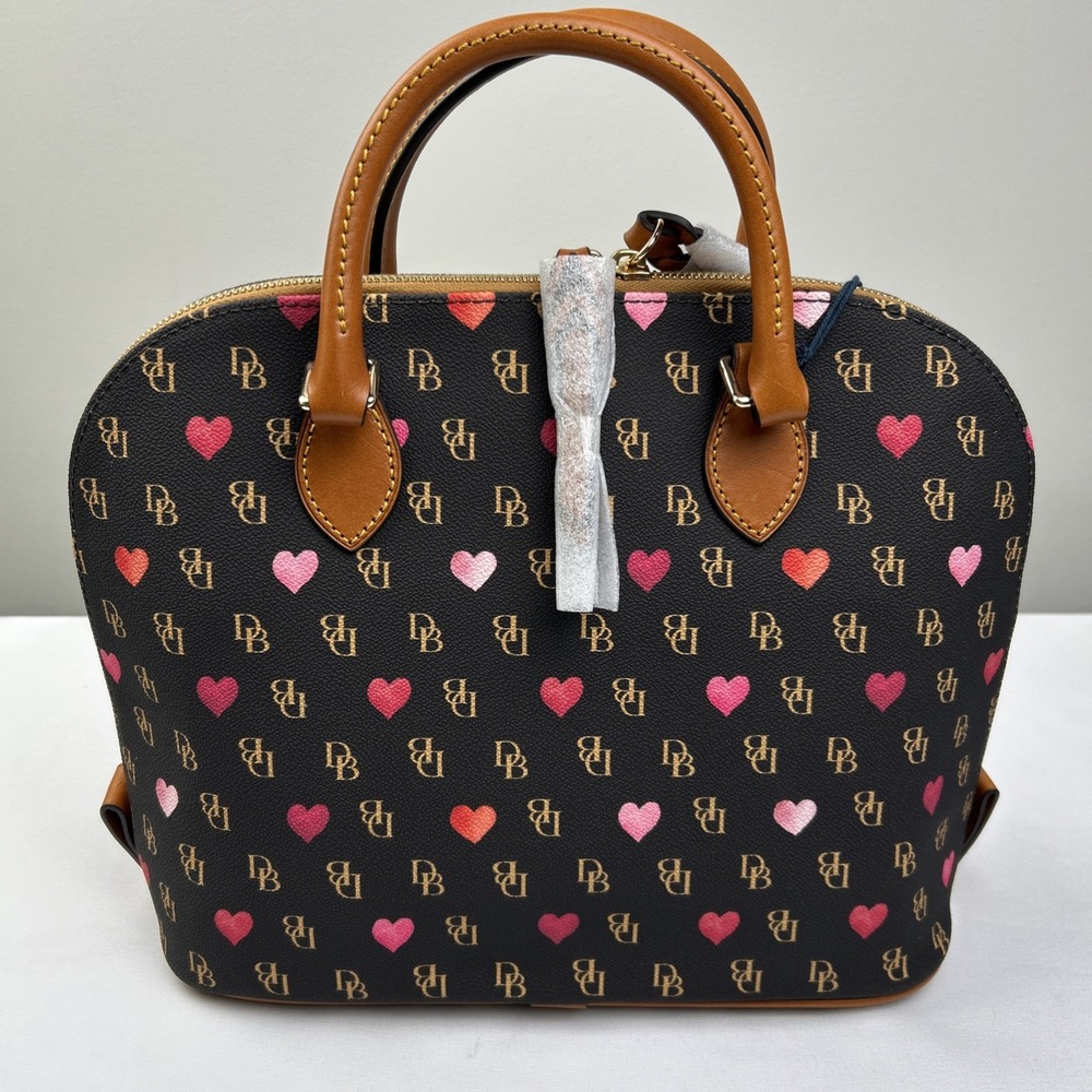 NWT Dooney & Bourke Hearts Signature Zip Zip Satchel Handbag Purse Bag BGRHT2343 - Picture 4 of 16